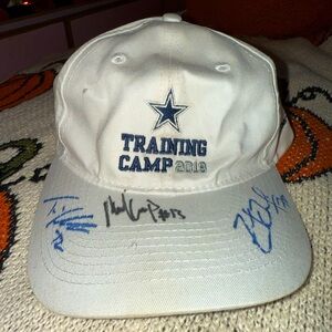 NFL Dallas Cowboys autographed Hat 2019 training camp. Worn by player.